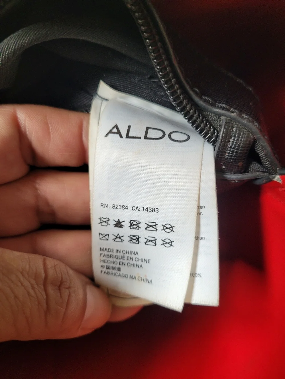 ALDO Classic Black Tote with Red Interior - Structured Women's Handbag